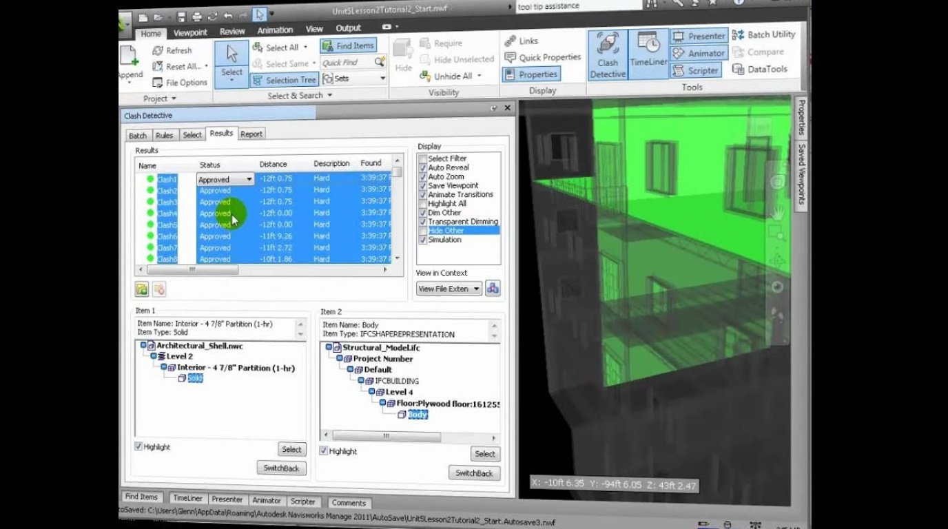 Administrative Building — Autodesk Navisworks Generator Exhaust Clash Detective