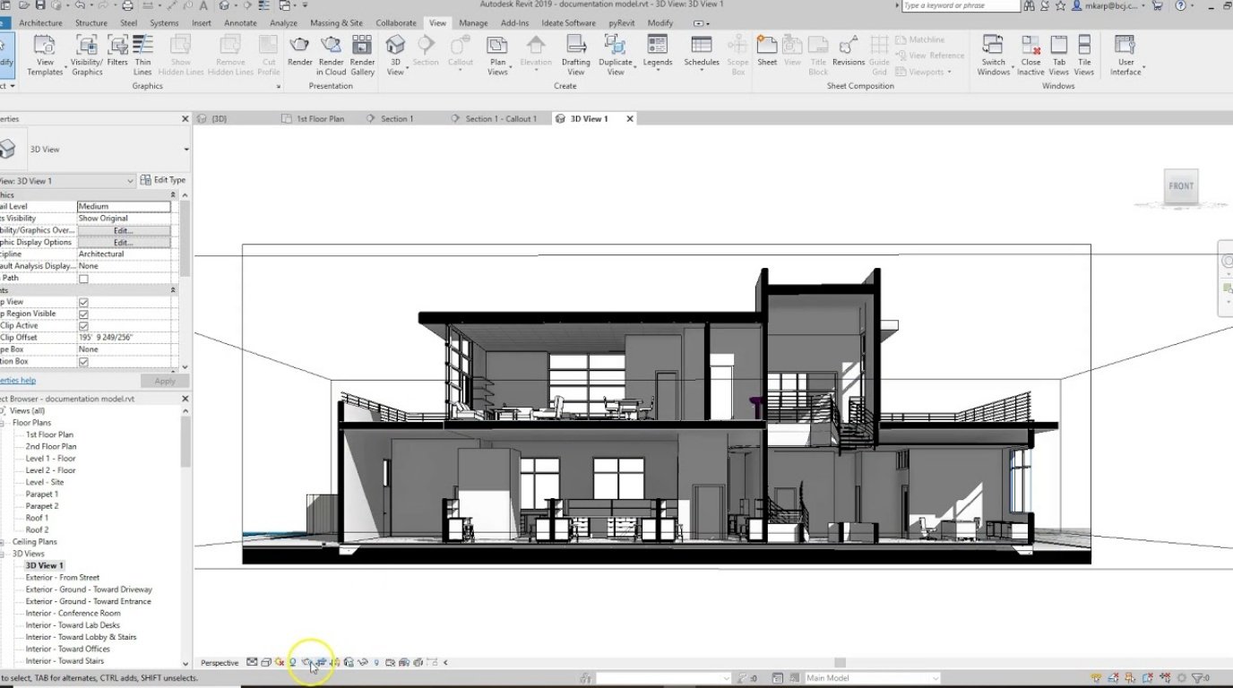 MAF BAY Private Villa — Autodesk Revit 3D Interior Millwork & Structure Viewport