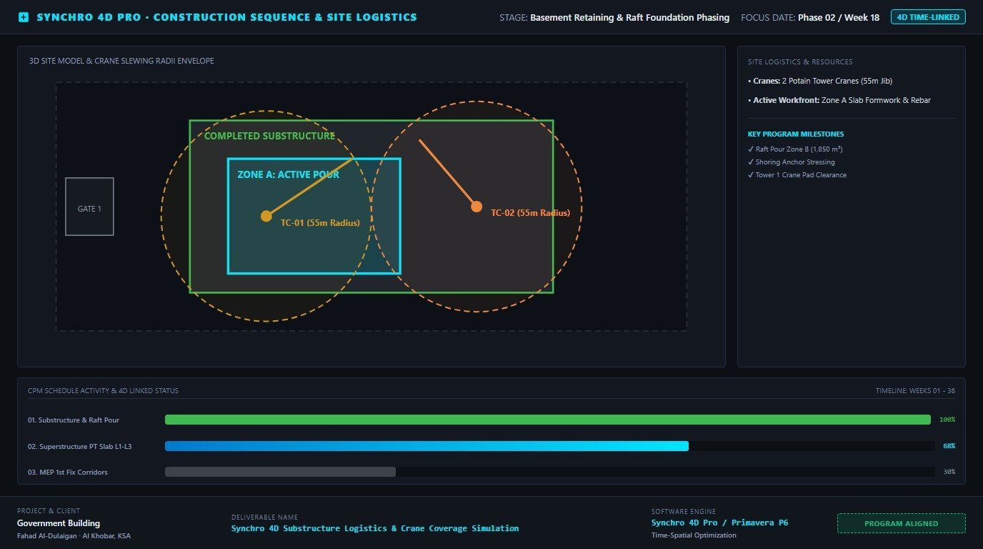 Bentley Synchro 4D construction sequencing simulation deliverable