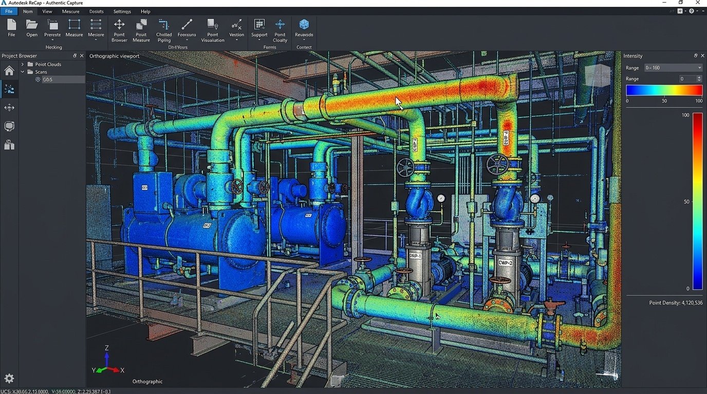 3D laser scanning LiDAR point cloud chromatic deviation heatmap deliverable